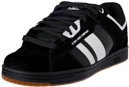DVS Men's Tactic Black White Black Low Top Sneaker Shoes 10