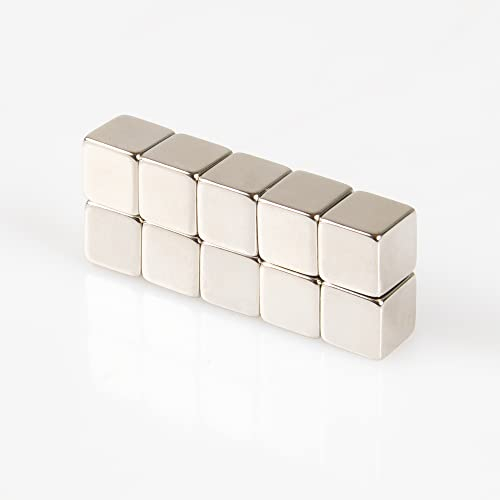 Magna-C® 10 Stück haftstarke Neodym Würfelmagnete | 10 x 10 x 10mm | 5kg Haftkraft | für Magnettafel, Glasboard, Kühlschrank, Whiteboard