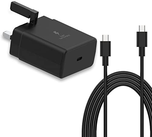 45W Samsung Fast Charger USB C Plug and Cable 2M Type C Phone Charger for Samsung Galaxy S23 Ultra/S23/S23+/S22/S22+/S22 Ultra/S21 Ultra/S21+/S20/Note 20/Note 10/A33 A72 A71 A53 A52 A51 A50 Adapter