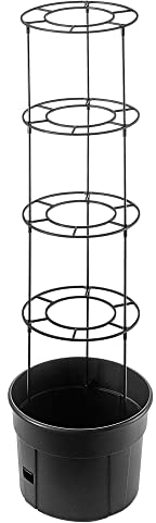 KADAX Maceta de Tomate con Ayuda para cultivadores de Tomates, Maceta de plástico con Rango, Maceta para Plantas de Tomate, Torre de Cultivo de Plantas, Maceta de Soporte para (40 cm, Antracita)