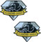 2 St. Diamantener Hund Diamond Dogs Taktisch Service Hund Emblem Bestickter Gestickt Abzeichen Militär Armee Polizei-Hund Patch für Mittelgroße und Große Hunde Weste Harness Kleidung