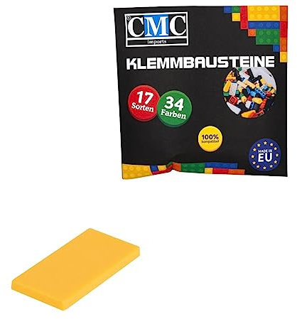 50 x Klemmbausteine Fliesen Tiles Bausteine 2x4 Noppen Kompatibel 34 Farben freie Farbenwahl (242 - Dunkel Gelb)