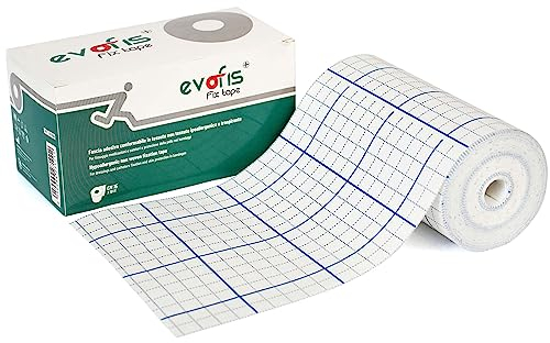 Evofis Fix Tape | Strap Adhésif Sport | Bande Adhésive pour Contention/Fixation de Pansement | Strapping Sport élastique Adhésive (15 cm x 10 m Blanc)