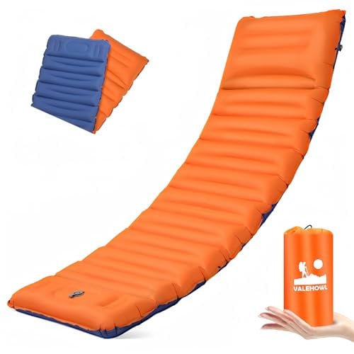 VALEHOWL 10CM Dick Doppel Isomatte Aufblasbare mit Fußpumpe und Kissen, Ultraleicht Camping Luftmatratze für Outdoors, Wandern, Bikepacking