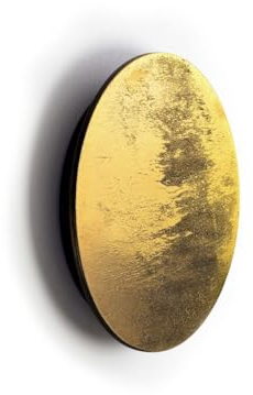 Wandleuchte LED in Gold 3000 K 130 lm rund Ø 25 cm klein Holz Metall Modern indirektes Licht Wandlampe Wohnzimmer Schlafzimmer Flur