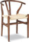 CEMELI Wishbone Stuhl Replik Schwarz und Natur, Holz Esszimmerstuhl, Akzentstuhl, Beistellstuhl (Farbe: Walnuss)