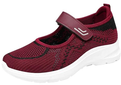 Orthopädische Schuhe Damen,Sommer Leicht Walkingschuhe Vermascht Atmungsaktives Wanderschuhe mit Klettverschluss Krankenschwester Schuhe Bequem Sneaker Sportschuhe Sandalen