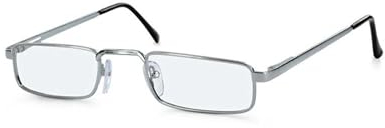 Hero Rechteckig Metall Brillen in Silver für Herren, Brille mit Sehstärke, optional mit Sonnenbrillen tönung oder Blaulichtfilter (Modell HRO-4162-C2-50)