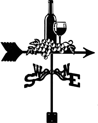 Wetterfahne, Wetterfahne, Bär, Longhorn, Wein-Set mit Pfeil, Edelstahl, kreative Skulpturen, Ornament, Wetterhahn, Richtungsanzeige, Gartenstecker, Kunstdekoration