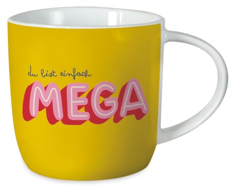 Grafik-Werkstatt Kaffeetasse mit Spruch 300 ml Porzellan Tasse Du bist einfach mega