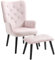AVAWING Sessel mit Hocker Ohrensessel Fernsehsessel mit Rubberwood Beinen, Relaxsessel Loungesessel für Wohnzimmer, Schlafzimmer, Büro (Pink)