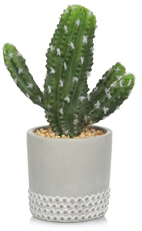 Planta artificial cactus en maceta de cemento suculentas artificiales, mini cactus decorativos cactus en maceta para decoración de hogar, oficina, habitación, cuarto de baño/decoración del hogar DIY