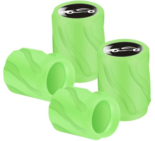Im Dunkeln leuchtende Reifenventilkappen,Leuchtende Autoreifen-Ventilkappen,Fluoreszierende Luftkappenabdeckung - 4 Stück Ventilschaftkappen, Leuchtend, Automobil-, Ventilschaftkappen für Auto/SU