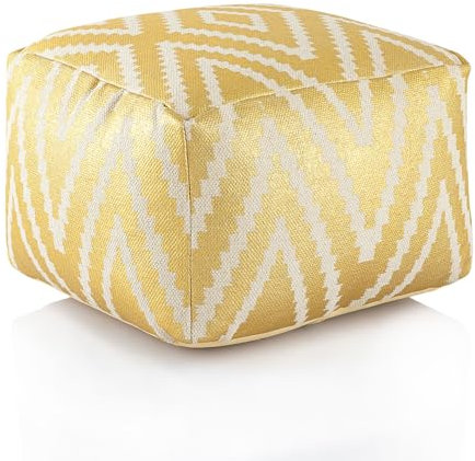 casamia Fusshocker Pouf Sitzwürfel Kelim 50x35x50cm Bodenkissen Baumwolle Farbe Gold