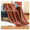 JMORCO Wolldecke Textile City Strickdecke mit Maiskorn-Waffelprägung, dekorative Decke for den Winter, verdickt, warm, mit Quasten, Überwurf, Tagesdecke, 130 x 240 cm(Brick red,127x172cm)