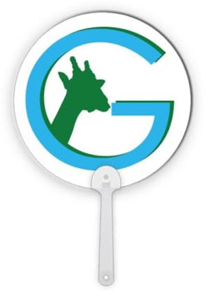 no/no Höhe Giraffe Umriss Hals Kunststoff Rund Handventilator Dekorationen Handwerk