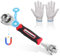 Llave de vaso universal 52 en 1, magnética, llave de vaso universal giratoria de 360 grados, herramientas de reparación rotativa de acero inoxidable, equipado con un par de guantes de algodón.