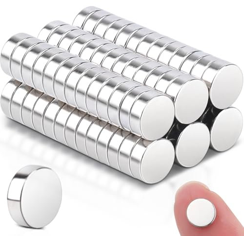 80 Stück Magnete Klein Mini Rund Magnet 6x2mm, Magnete Stark Kühlschrankmagnete Neodym Magnet Extra Stark, Starke Magneten für Kühlschrank, Whiteboard, Büro, Basteln, Zuhause