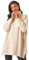Roman Originals Cable Knit Roll Neck Poncho Jumper for Women UK - Ladies Everyday Autumn Winter Comfy Soft Evening Vacation Work Party Night Out - Beige - Size LXL
