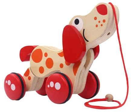 Holzspielzeug zum Ziehen, Spielzeug für Kinder, zum Spazierengehen, Spielzeug für Kleinkinder, Welpen, Laufspielzeug aus Holz, zum Ziehen von Spielzeug mit Seil, Entwicklungsspielzeug für Kinder