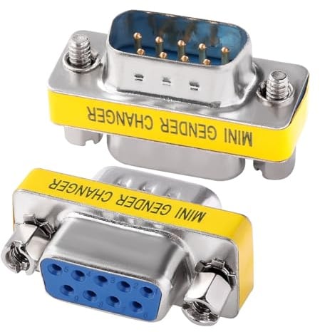 KUOQIY 2 Pezzi DB9 9 Pin Maschio a Femmina Gender Changer, Adattatore RS232 per Accoppiatore Seriale, per PC Computer Trasferimento Dati
