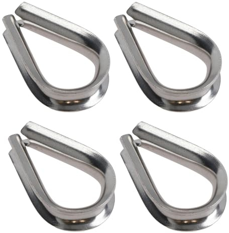 AB Tools Rope Splice Thimble 4pk for 3mm Rope & Wire Spliced Boat Thimbles 316 Marine A4
