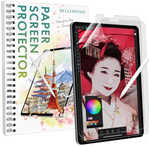 BELLEMOND | Pellicola tipo carta realizzata in Giappone per iPad Pro 12.9” (1ª–4ª gen, 2018–2022) | Per scrittura, disegno e appunti | 2 pezzi
