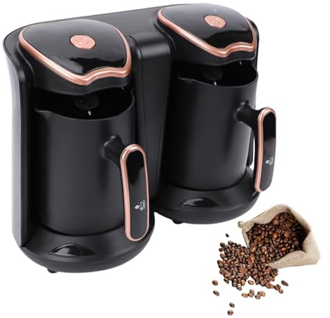 MENDUNER Elektrische Türkische Kaffeemaschine | 500 Ml + 500 Ml Doppeltöpfe Design, Einstellbare Temperatur, Authentisches Brauen für Zuhause und Büro, 1200 W