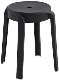 Home Deluxe Hocker NIVO – Stapelbar, Schwarz (4er Set) | Platzsparende Sitzhocker für Küche, Wohnzimmer & Garten