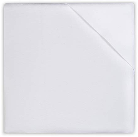 Jollein Flanellabdeckung (Molton-Gummituch) für Kinderbett oder Kinderbett 80x100cm Weiß, 013_0002, weiss