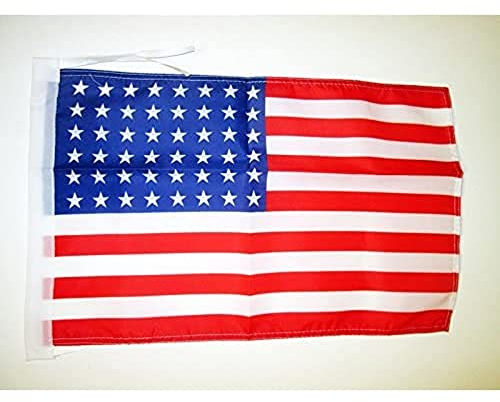 AZ FLAG - Drapeau USA 48 étoiles - 45x30 cm - Pavillon Américain - Etats-Unis 100% Polyester Avec Deux Cordelettes - 20g