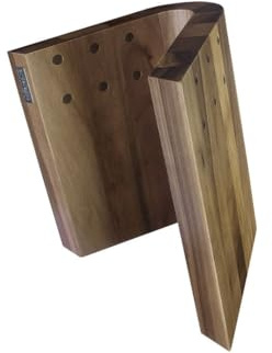 Arte Legno 83WL Magnetic Block and Elegant Kitchen Display-Curved Design-Stain Resistant Walnut Wood-Handcrafted in Italy-10 Knife Capacity