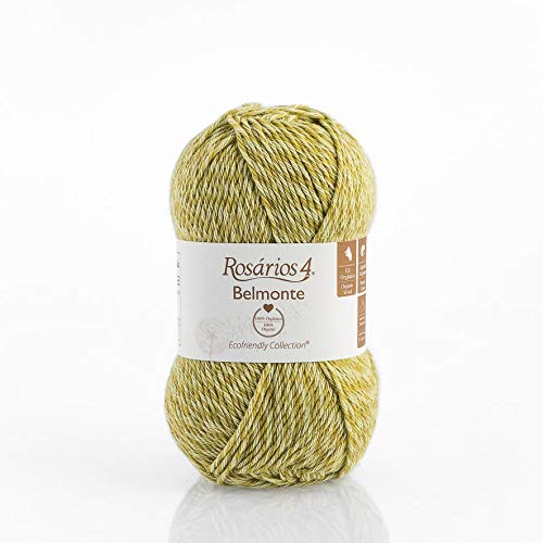 Bio-Strickwolle + Baumwollgarn – 50 g (125 m) Knäuel doppelt gestrickt – Qualität Strickwolle – DK Light Worsted – Bio GOTS zertifiziert, 31 - Green, 125m