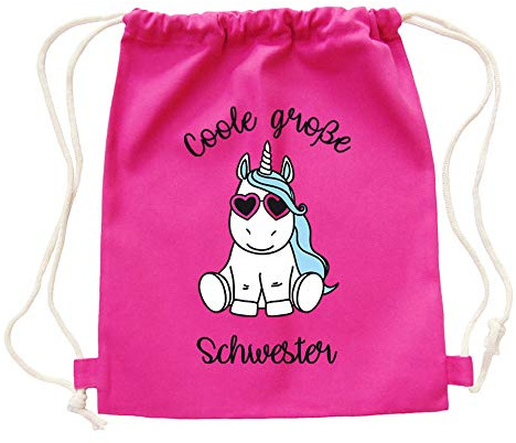 Partybob Kinder Rucksack „Coole große Schwester“ - Einhorn (Pink)