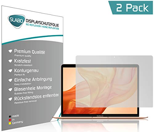 Slabo 2 x Displayschutzfolie für MacBook Air 13 (2018) | Air 13 (2020) Displayschutz Schutzfolie Folie No Reflexion | Keine Reflektion MATT