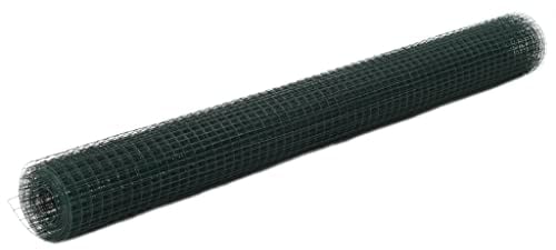 vidaXL Grillage Métal Acier Revêtement PVC 10x1,5 m Carré Vert Clôture Jardin