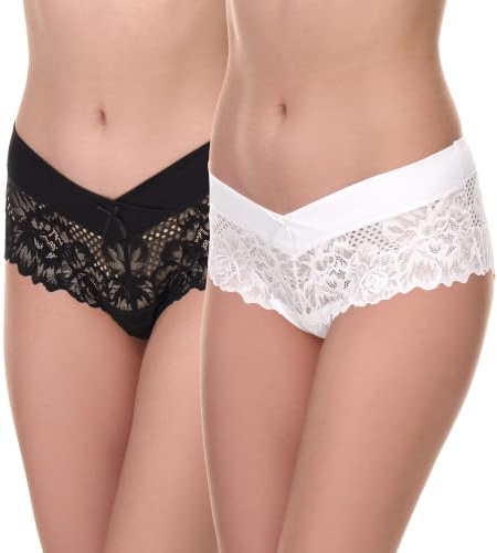 Merry Style Culotte Hipster Eleganti Mutande Donna Cotone Leggere Slip Donna Cotone Shorts comode Traspiranti Elasticizzate in Pizzo Intimo Femminile MSGAB155
