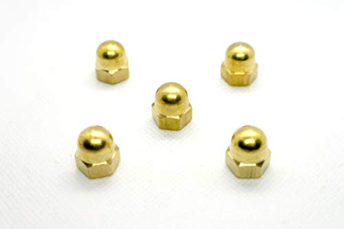 Dome Nuts Brass M6, 6mm Inner Diameter x 11.5mm Height DIN1587 Pack of 5 (M6, 6mm inner diameter)