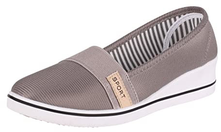 Elara Damen Ballerina Pumps mit Keilabsatz Chunkyrayan 483 Dk.Grey-38