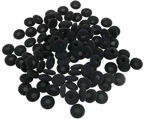Tegg Ohrpolster für Kopfhörer, 18 mm, Schwarz, weiche Schaumstoffpolster, 20 Stück