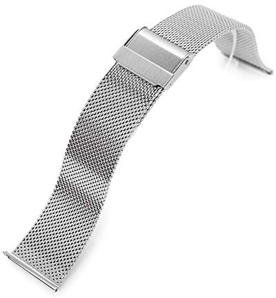Milanaise-Uhrenarmband mit Schnellverschluss, 18 mm, klassisches superfeines Netzgewebe, poliert