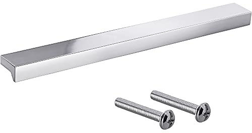 Gedotec Möbelgriffe aus Aluminium | 1 Stück Türgriffe für Schränke - Chrom poliert inkl. Befestigungsmaterial | ANGLE 0077 | LA: 416 mm | Griffe für Küchenschränke Schrankgriffe Griffe Möbel