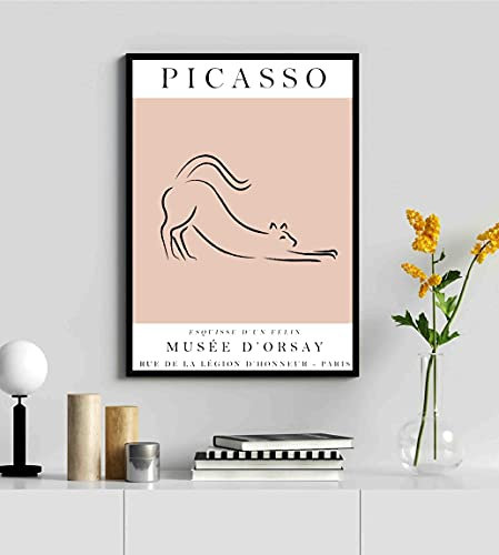 UNICUM Pablo Picasso Signiertes Kunstdruck, Ausstellung, die Katze, Wandkunst, Posterdruck, Größe A3, 29,7 x 42 cm, ungerahmt