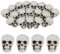 Tomaibaby 18Pcs Halloween Skull Decorations - Realistic Halloween Skeleton Prank Props - Plastic Skull Decor for Halloween