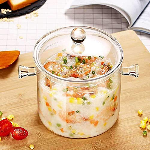 cakunmik Borosilicate Glass Pot for Cooking 1.5L / 2.0L / 2.5L High Content Heat Resistant Glass Instant Noodle Pot, Can be heated by a ceramic electric stove,2.5L