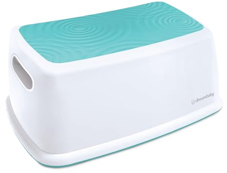 Dreambaby Easy-Up Toddler & Me Premium Step Stool - Anti-Slip Base & Sure-Grip Topper - Supports Up to 145kg - Easy to Clean, Lightweight and Durable Step Up for Toddlers, Kids & Adults - Aqua