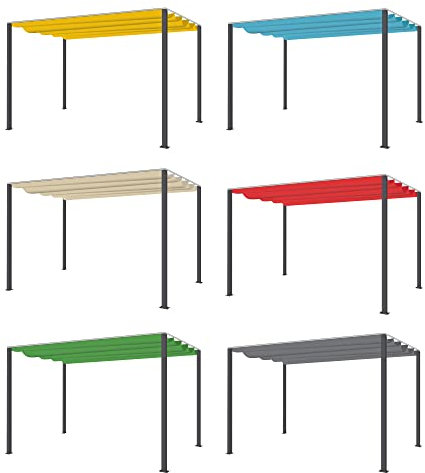 SILUK freigarten.de Ersatzdach für Pavillon 3x3 Meter Wasserdicht Terrassenüberdachung mit Schiebedach Material: Oxford PCV Soft 200g/m² extra stark Modell 12 (Anthrazit)