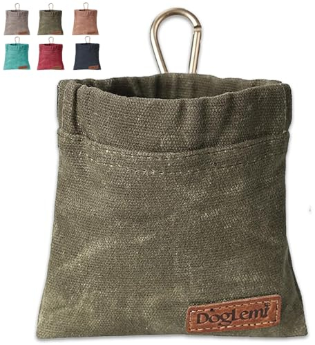 Dog Treat Bag, Puppy Dog Training Pouch Hands-Free Walking Dog Treat Pouch, Includes Carabiner, for Pet Puppy Travel or Outdoor Use (Green)