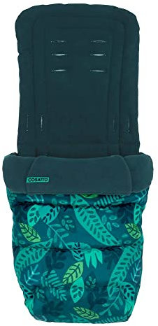Cosatto Universal Fußsack - Gemütliche Zehen, Ganzjahres-Luxus Gesteppter Kinderwagen, Kinderwagen, Kinderwagen-Liner, waschbar, mit Kängurutuch für Hände, Midnight Jungle