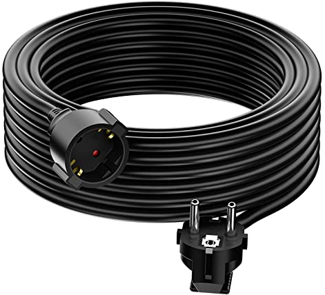 RealMade 𝟱𝗺 Verlängerungskabel, 𝘃𝗲𝗿𝗹ä𝗻𝗴𝗲𝗿𝘂𝗻𝗴𝘀𝗸𝗮𝗯𝗲𝗹 mit Kinderschutz Stecker, 3680W Schutzkontakt-Verlängerung für innen, 16A/250V, Schwarz